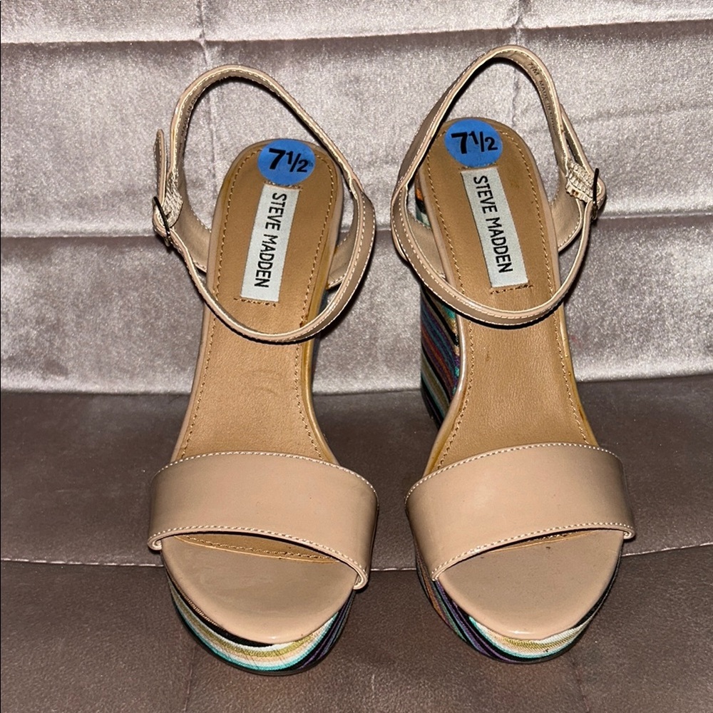 Steve Madden Beige Platform Sandals